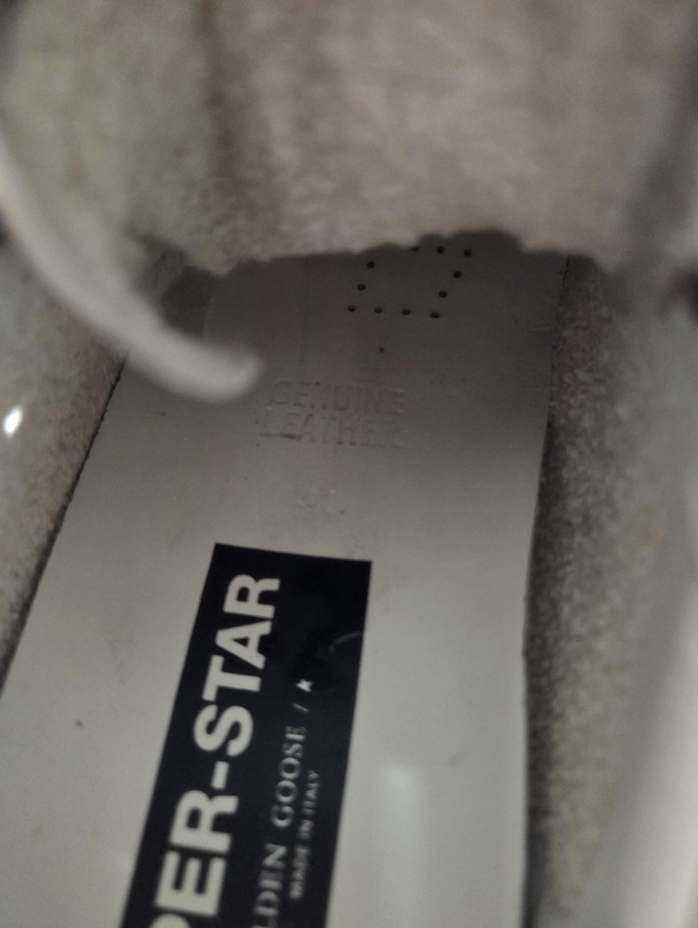 Golden Goose Cream Leather and Taupe Suede Sneakers with Animal Print Laces - Picture 7 of 9